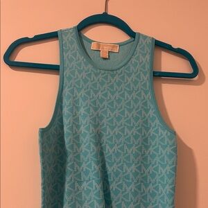 Michael Kors Aqua Patterned Sleeveless Dress 👗